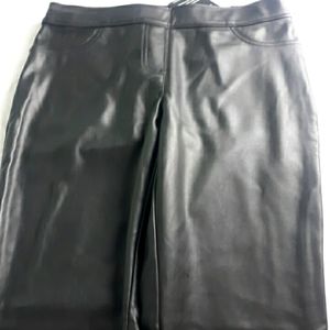 PANTS. Faux Leather leggings.  Pull on Elastic Vegan Leather stretch pants.